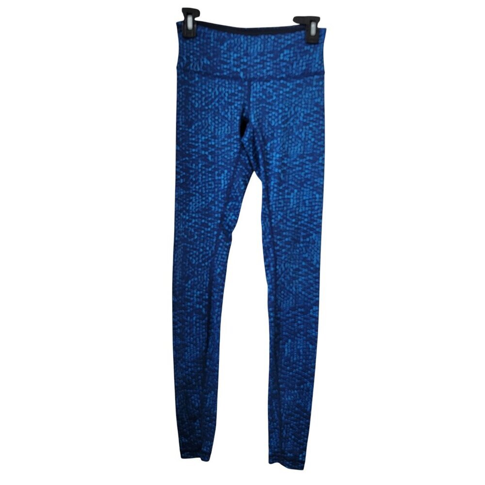 Lululemon Size 4 Wunder Under Pant Samba Snake Pattern in Hero Blue